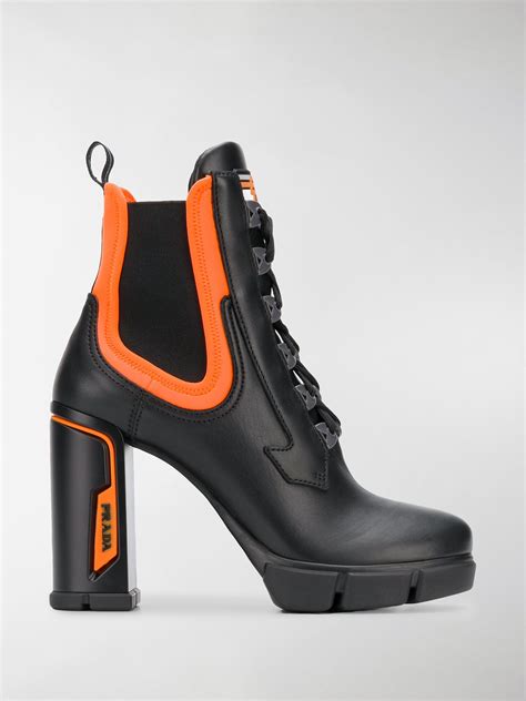 prada lace up hiking boots|prada chunky heel ankle boots.